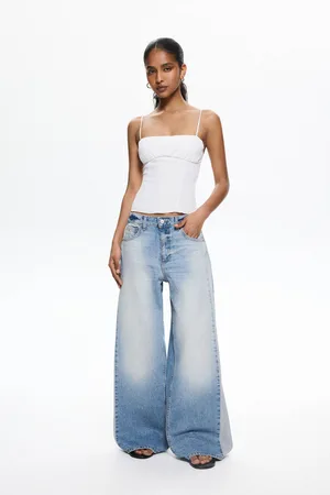Pull&Bear Wide-Leg Jeans With Pleats