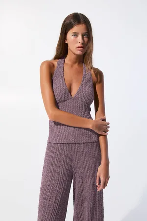 Pull&Bear Creased-Effect Halter Top