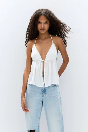 Pull&Bear Rustic Top With Tie