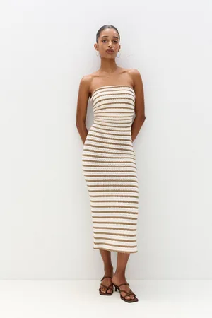 Pull&Bear Striped Rustic Midi Dress