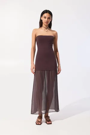 Pull&Bear Double-Fabric Midi Dress