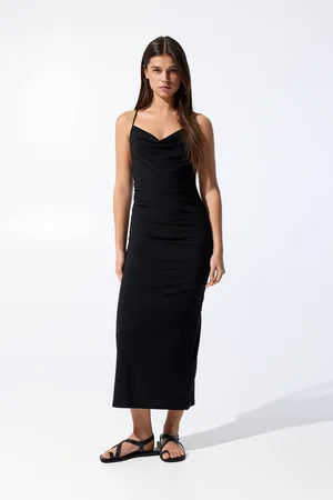 Pull&Bear Strappy Asymmetric Midi Dress