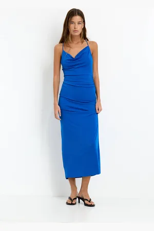Pull&Bear Strappy Asymmetric Midi Dress