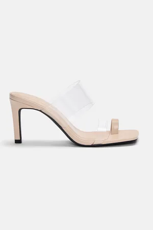 Pull&Bear Vinyl High-Heel Sandals With Toe Divider