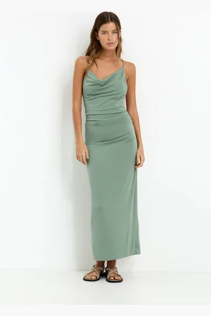 Pull&Bear Strappy Asymmetric Midi Dress
