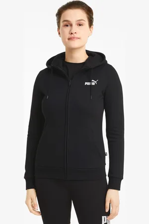 PUMA Essentials Full-Zip Hoodie Women, Black, size Medium