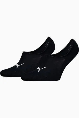 PUMA High Cut Footies 2-Pack Unisex Socks, Black, size 2.5-5