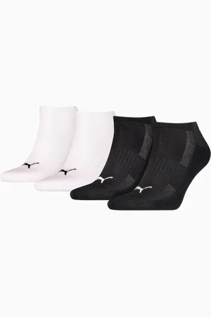 PUMA Unisex Cushioned Sneaker Socks 4 Pack, Black/White, size 2.5-5