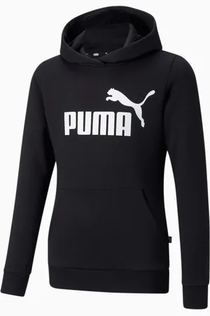 PUMA Essentials Logo Hoodie Youth, Black, size 1-2 Youth