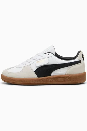 PUMA Palermo Leather Sneakers Youth, White/Vapor Grey/Gum, size 3