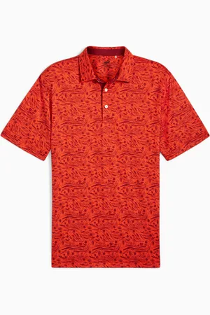 PUMA Cloudspun Watering Hole Golf Polo Shirt Men, Redmazing/Intense Red, size Medium