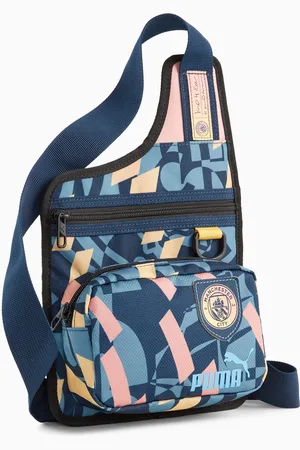 PUMA Manchester City Ftblstatement Crossbody Bag, Marine Blue/Poppy Pink