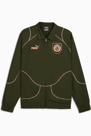 PUMA Manchester City Ftblstatement Track Jacket Men, Myrtle/Poppy Pink, size Large