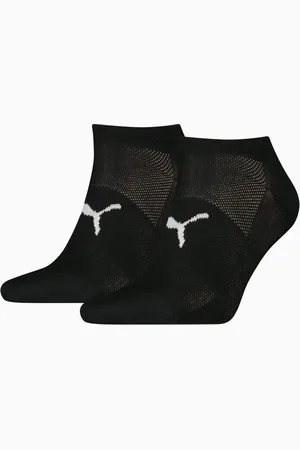 PUMA Unisex Sneaker Socks 2 Pack, Black, size 2.5-5