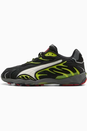 PUMA A$Ap Rocky x Inhale Mesh Sneakers, Black/Warm White/Lime Pow, size 10