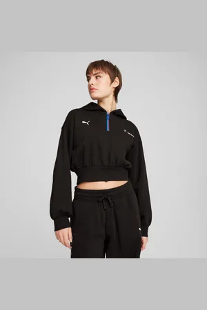 PUMA BMW M Motorsport Ess+ Half-Zip Hoodie Women, Black, size Large