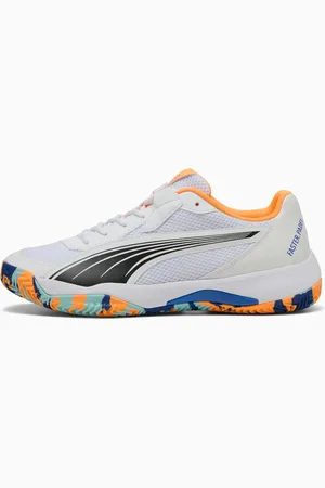PUMA Nova Court Padel Shoes, White/Black/Vivid Blue, size 10