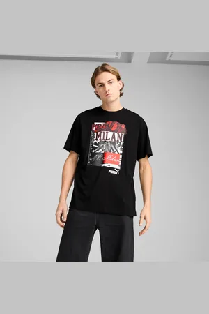 PUMA AC Milan Ftblnrgy+ T-Shirt Men, Black/For All Time Red, size Large