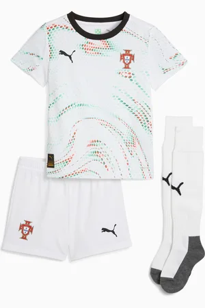 PUMA Portugal 2025 Away Minikit Kids, White/Black, size 2-3 Months