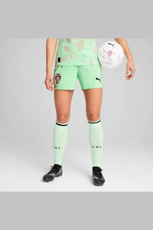 PUMA Portugal 2025 Shorts Women, Fresh Mint/Black, size Large