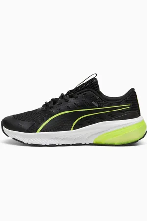 PUMA Cell Glare Running Shoes Youth, Black/Lime Pow, size 3