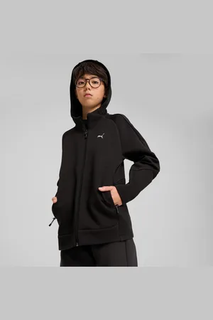 PUMA Evostripe Full-Zip Hoodie Youth, Black, size 11-12 Youth