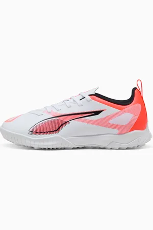 PUMA Ultra 5 Play TT Football Boots Youth, White/Black/Glowing Red, size 1