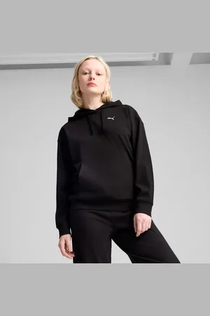 PUMA Ess Elevated Comfort Rib Hoodie Women, Black, size Large