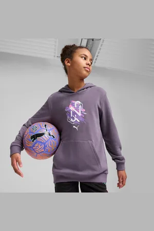PUMA Neymar Jr Creativity Hoodie Youth, Purple Charcoal, size 11-12 Youth