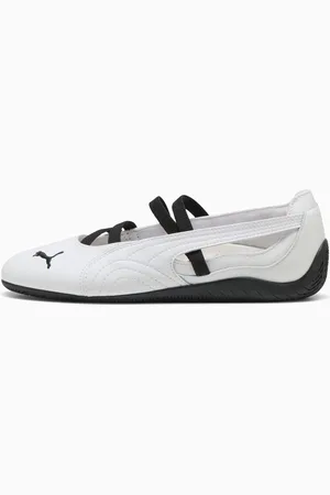 PUMA SpeedCat Ballet Leather Shoes Women, White/Black, size 3.5