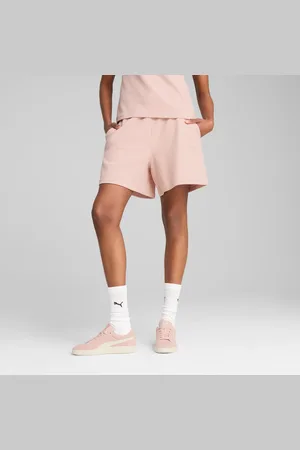 PUMA Her 5" High-Waist Shorts Women, Rose Quartz, size Large