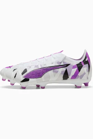 PUMA Ultra 5 Match Forever FG/AG Football Boots, White/Pure Magenta/Feather Grey, size 10