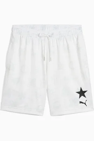 PUMA Ghana All-Over Print 6" Shorts Unisex, White/Black, size Large