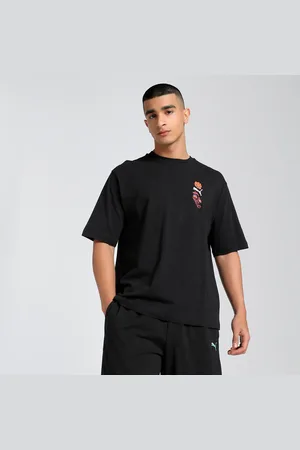 PUMA Floral Sport Graphic Boxy T-Shirt Men, Black, size Large