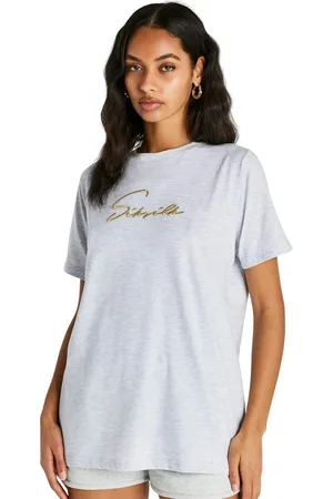 SikSilk Womens/Ladies Signature Boyfriend T-Shirt - White - White - 6 UK