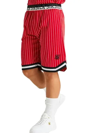 SikSilk Boys Classic Retro Basketball Shorts - Red - 13-14 Years - Red