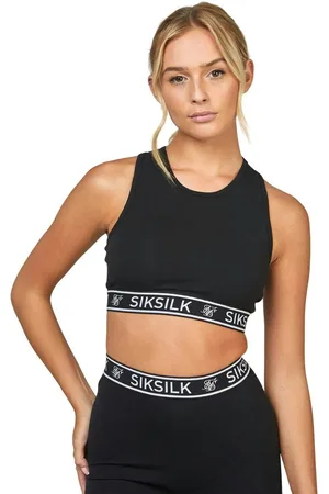 SikSilk Womens/Ladies Essential Tape Sports Bra - Black - Black - 8 UK