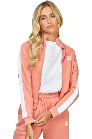 SikSilk Womens/Ladies Tapered Track Top - Coral - Coral - 6 UK