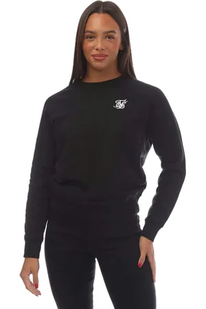 SikSilk Womens/Ladies Essentials Crew Neck Regular Sweatshirt - Black - Black - 6 UK