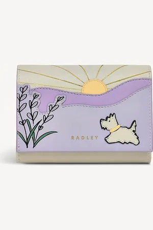 Radley Womens Leather Lavender Fields Medium Flapover Purse