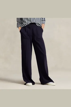 Ankle grazer cigarette trousers in cotton, black, Lauren Ralph Lauren