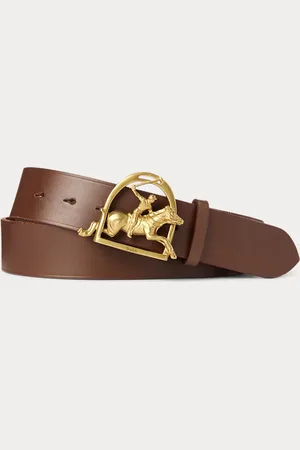 Ralph Lauren Equestrian-Buckle Leather Belt