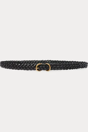 Ralph Lauren Braided Vachetta Leather Skinny Belt
