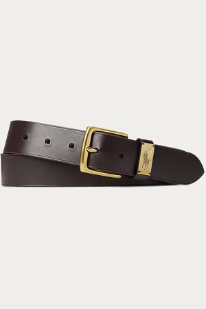 Ralph Lauren Pony-Plaque Leather Belt