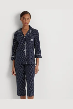 Ralph Lauren Polka-Dot Cotton Jersey Capri Sleep Set