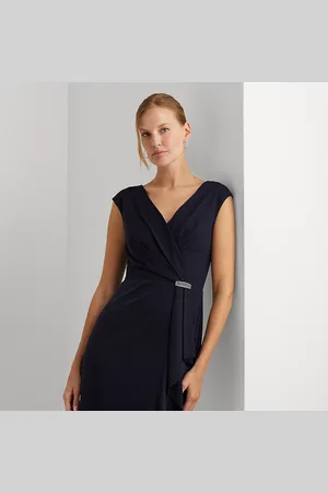 Ralph Lauren Jersey Cap-Sleeve Cocktail Dress