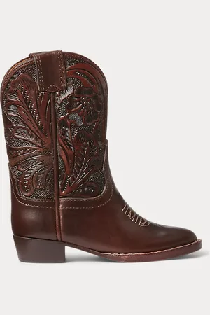 Ralph Lauren Mini Plainview Hand-Tooled Leather Boot