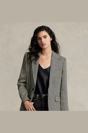 Ralph Lauren Herringbone Linen-Blend Blazer