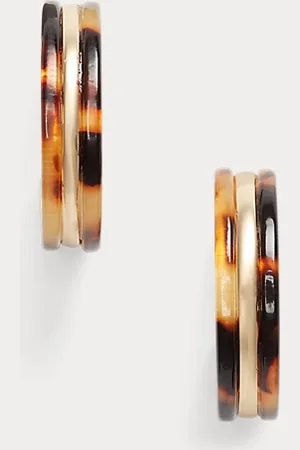 Ralph Lauren Gold-Tone & Tortoiseshell Hoop Earrings