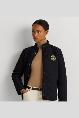 Ralph Lauren Crest-Patch Quilted Mockneck Jacket